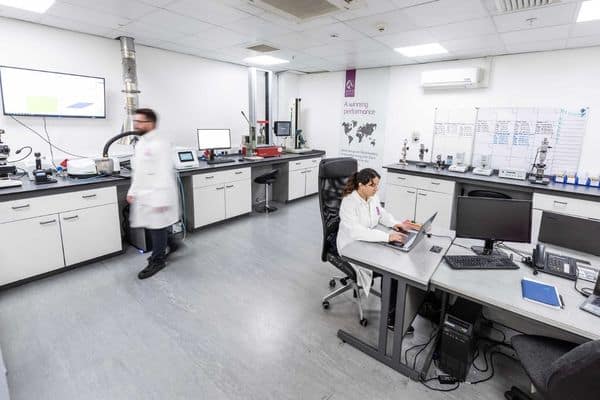 The quality control room at an Avon Group company is where manufactured products are tested and checked against CAD drawings