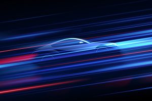 Sales Growth represented by graphic of a fast car